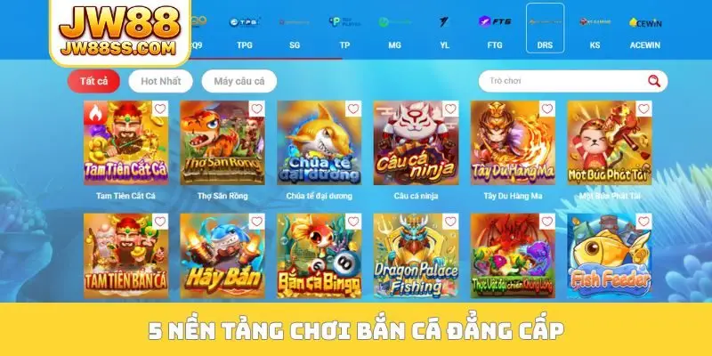 5 nền tảng chơi bắn cá đẳng cấp